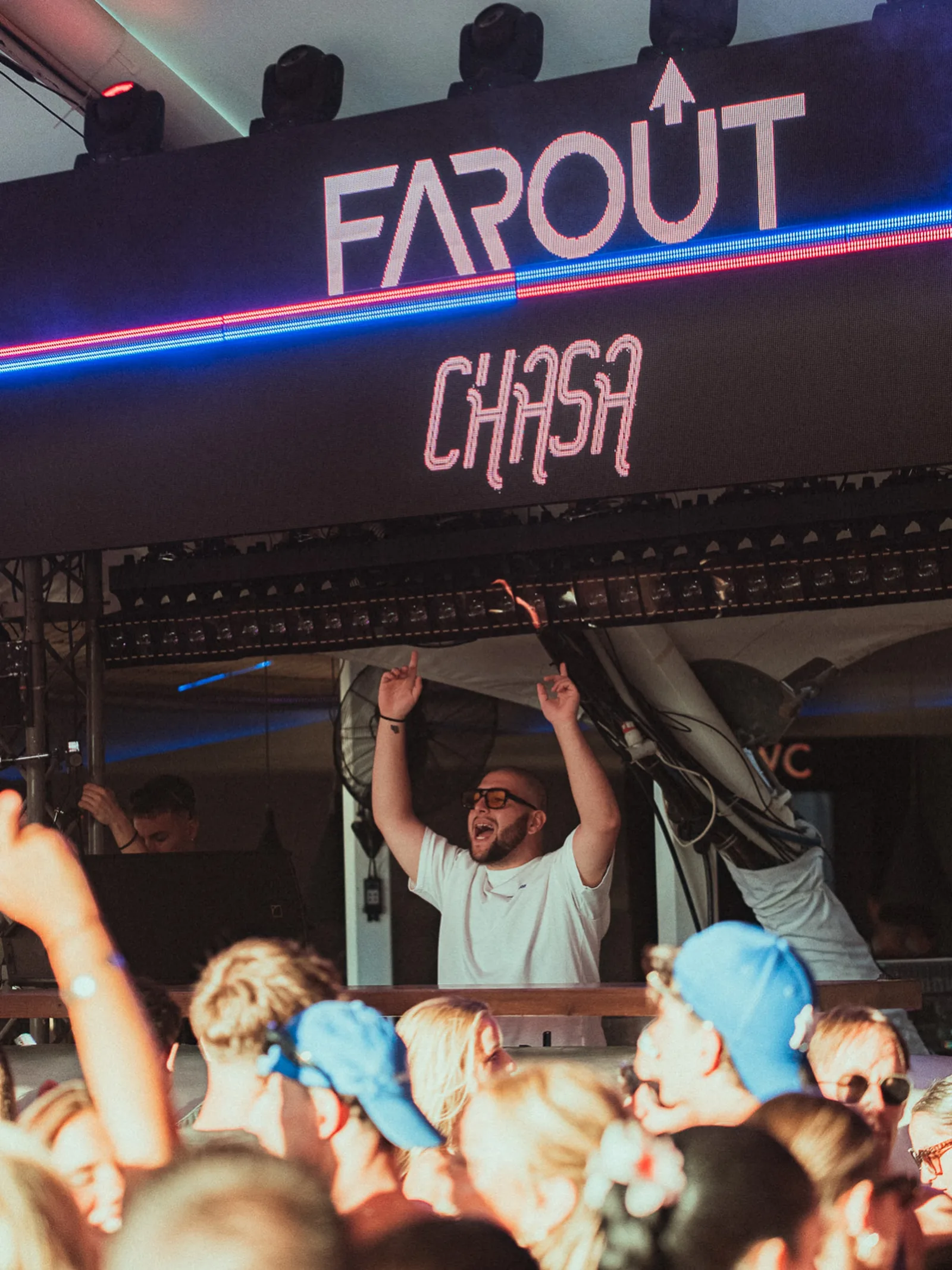 CHASA raising the energy in front of the FarOut crowd